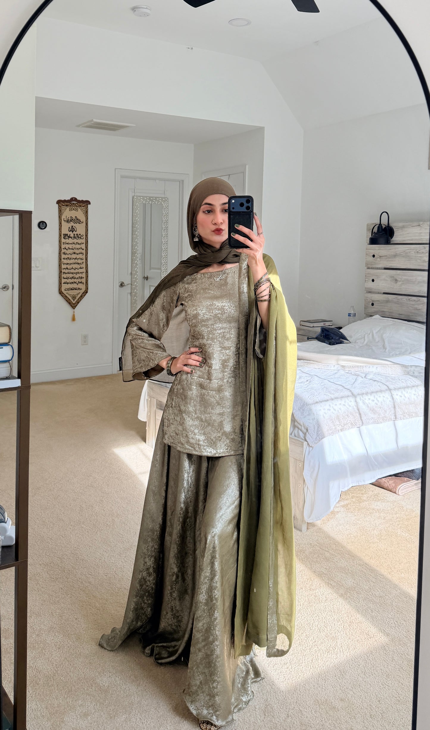 Noor Palazzo Set Sage Green