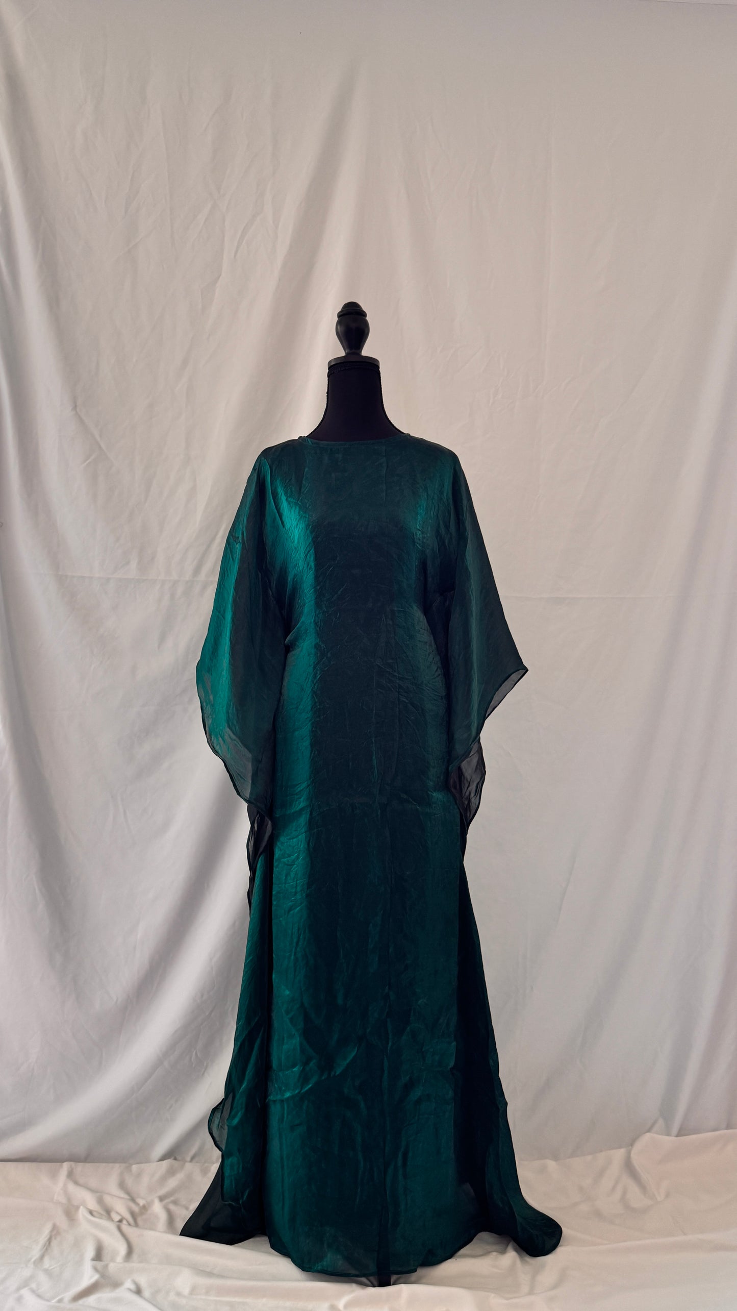 Chrome Dark Teal Butterfly Abaya