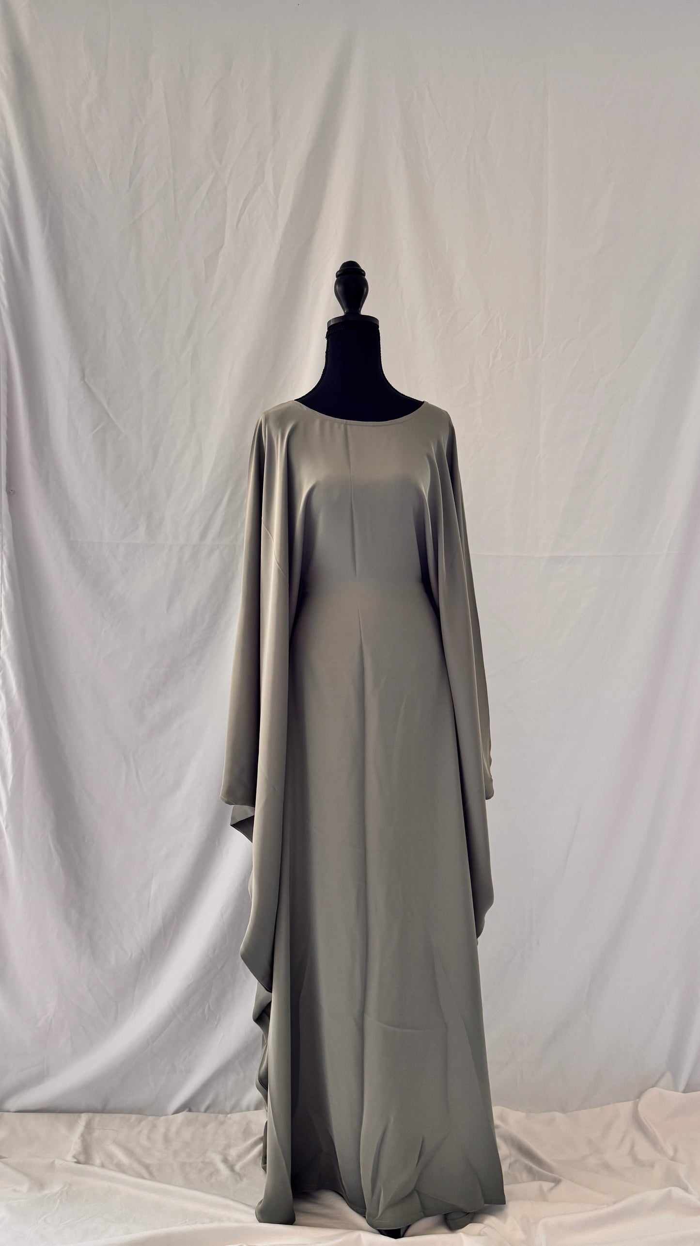 Plain Batwing Abaya Sage Green