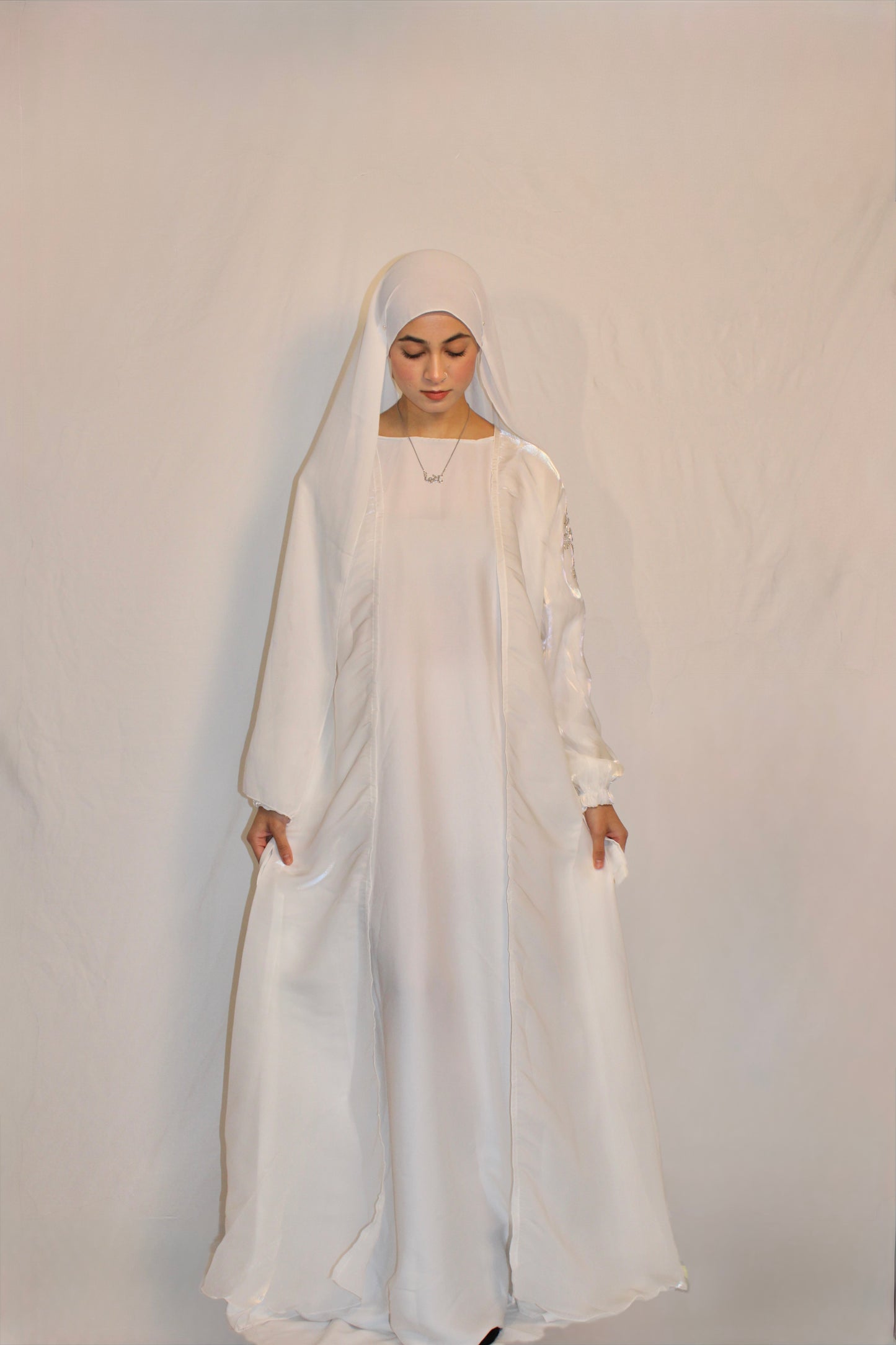 4 Piece Organza Abaya Set