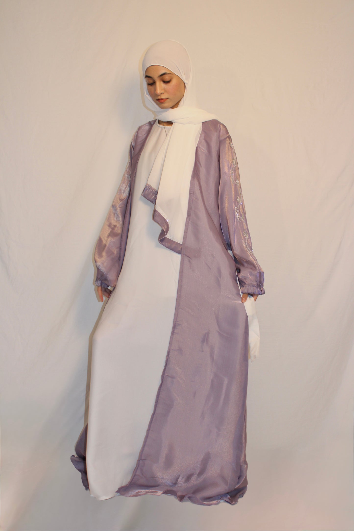 4 Piece Organza Abaya Set