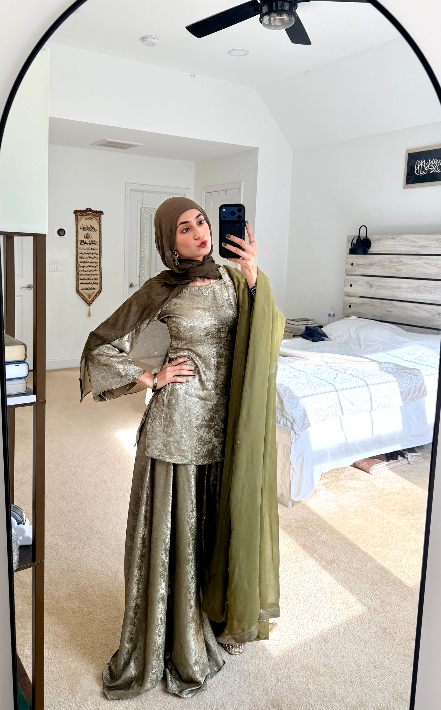 Noor Palazzo Set Sage Green