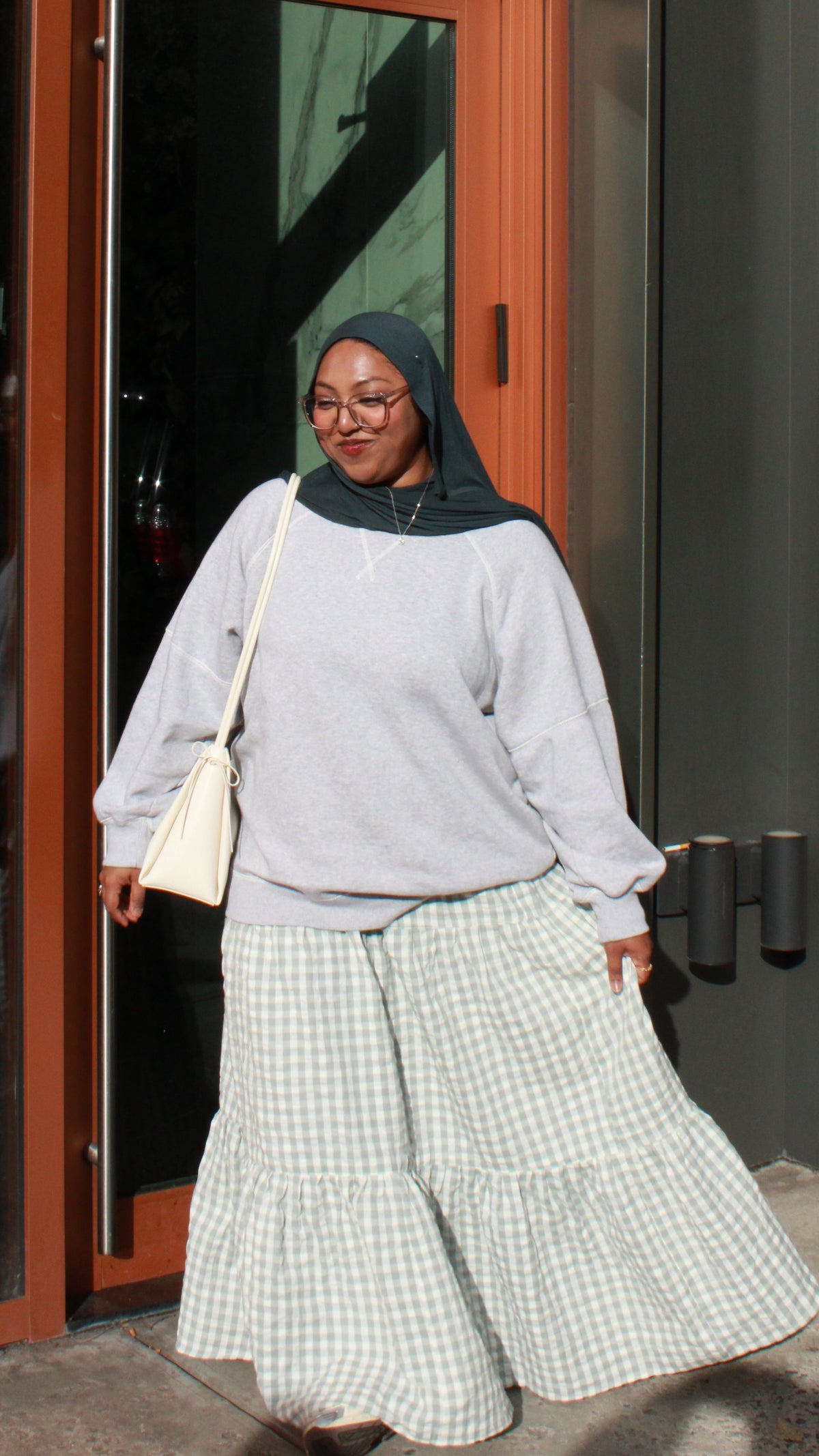 Powdered Sage Gingham Skirt