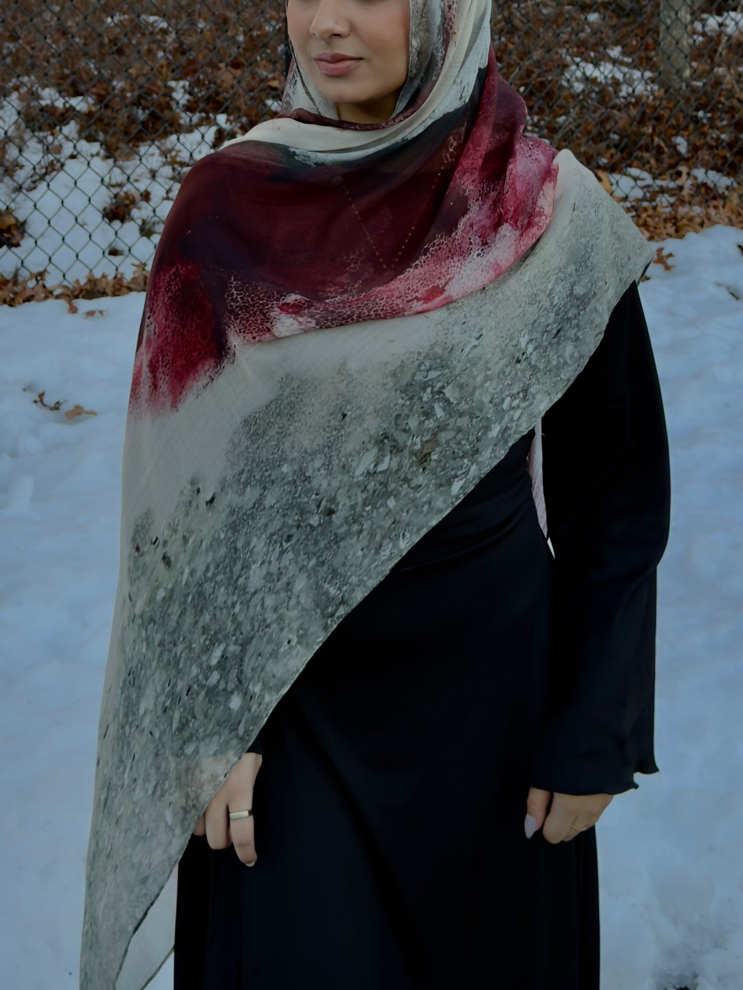 Cranberry Frost Printed Modal Hijab