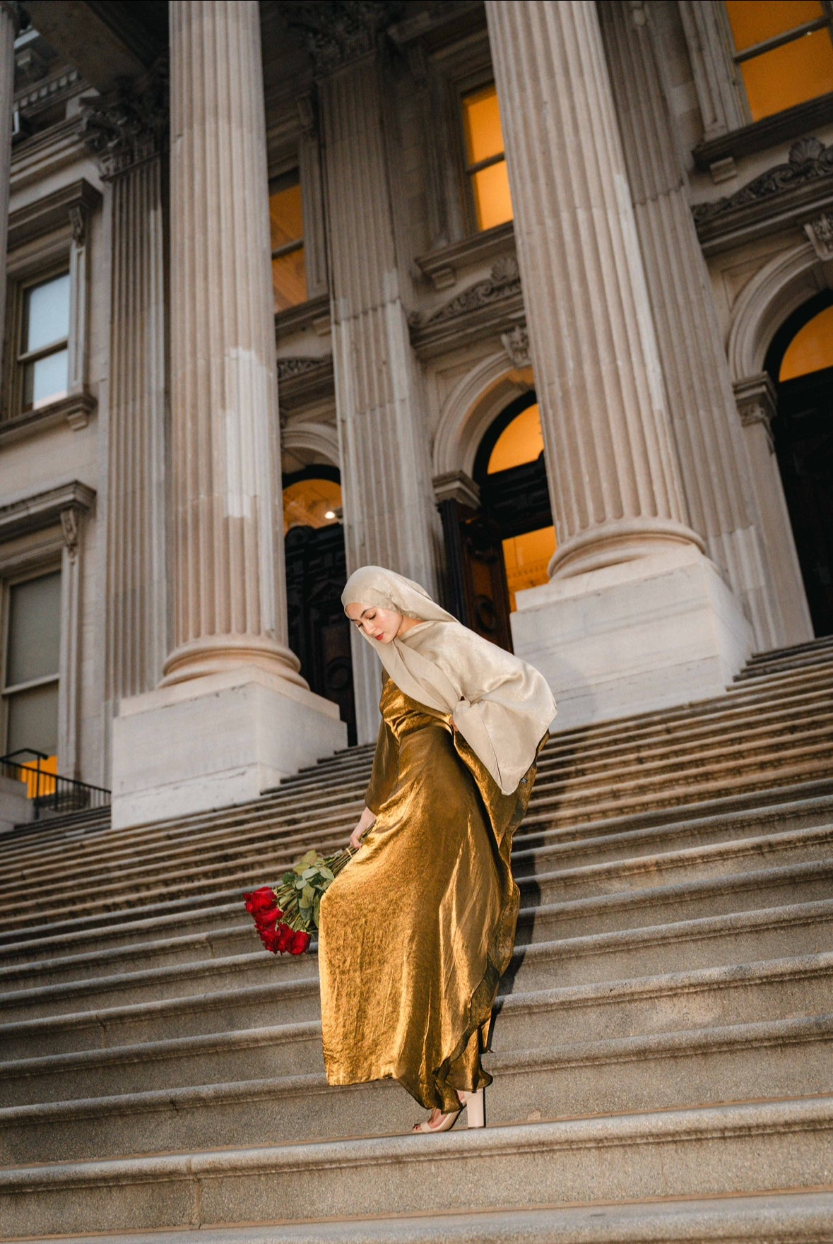Chrome Gold/Brown Butterfly Abaya