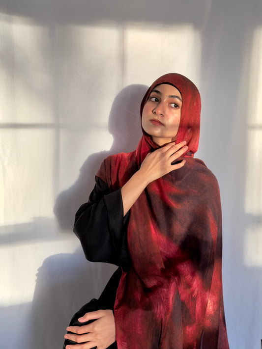 Candied Apple Printed Modal Hijab
