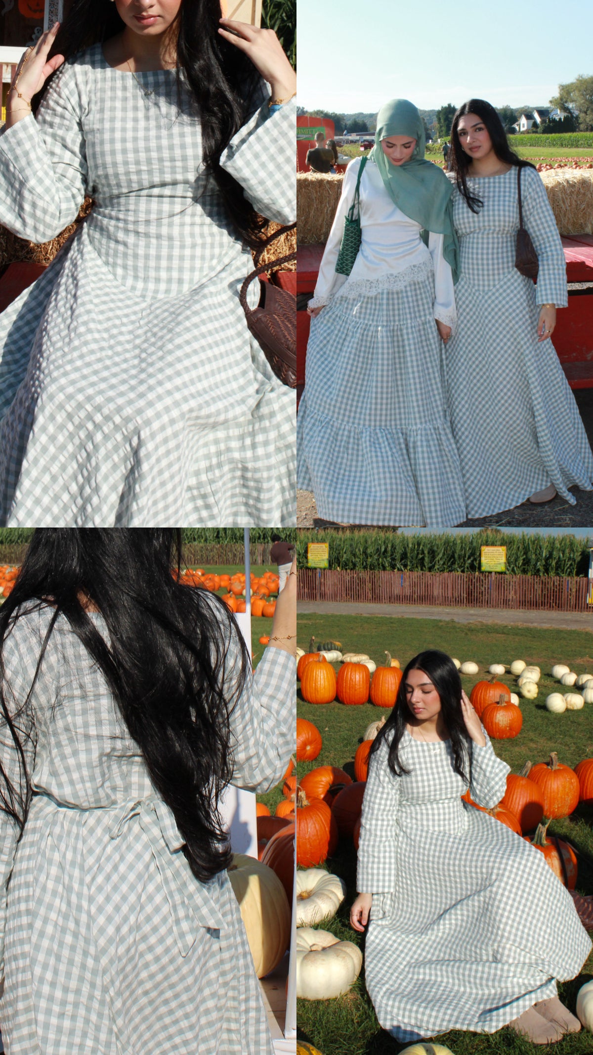Powdered Sage Gingham Dress