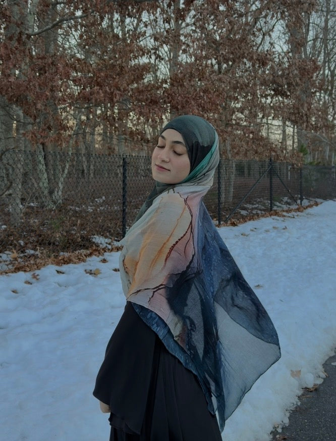 Winter Sky Printed Modal Hijab