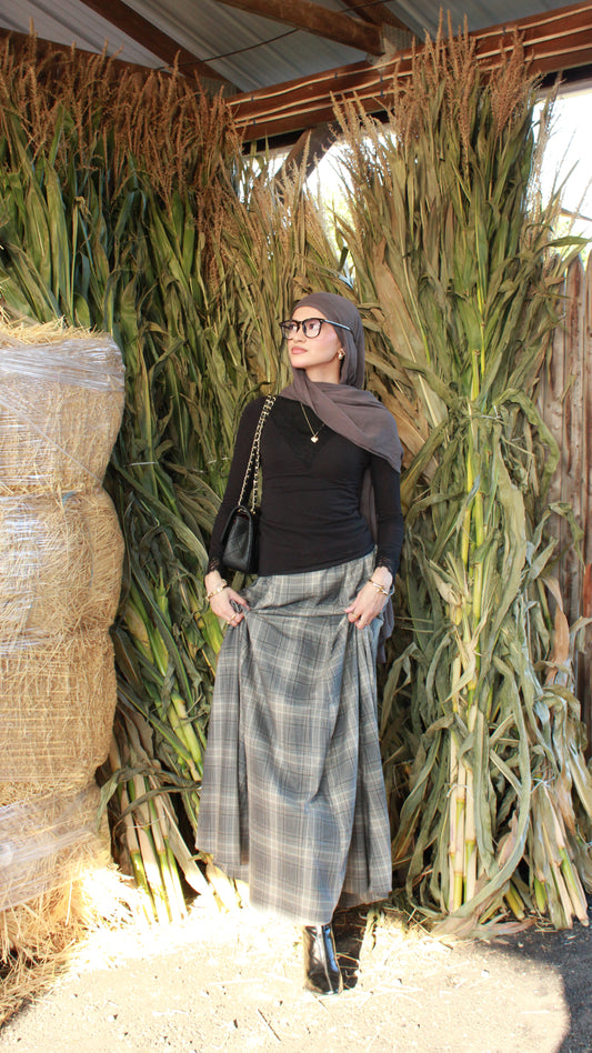 Plaid A-Lined Skirt