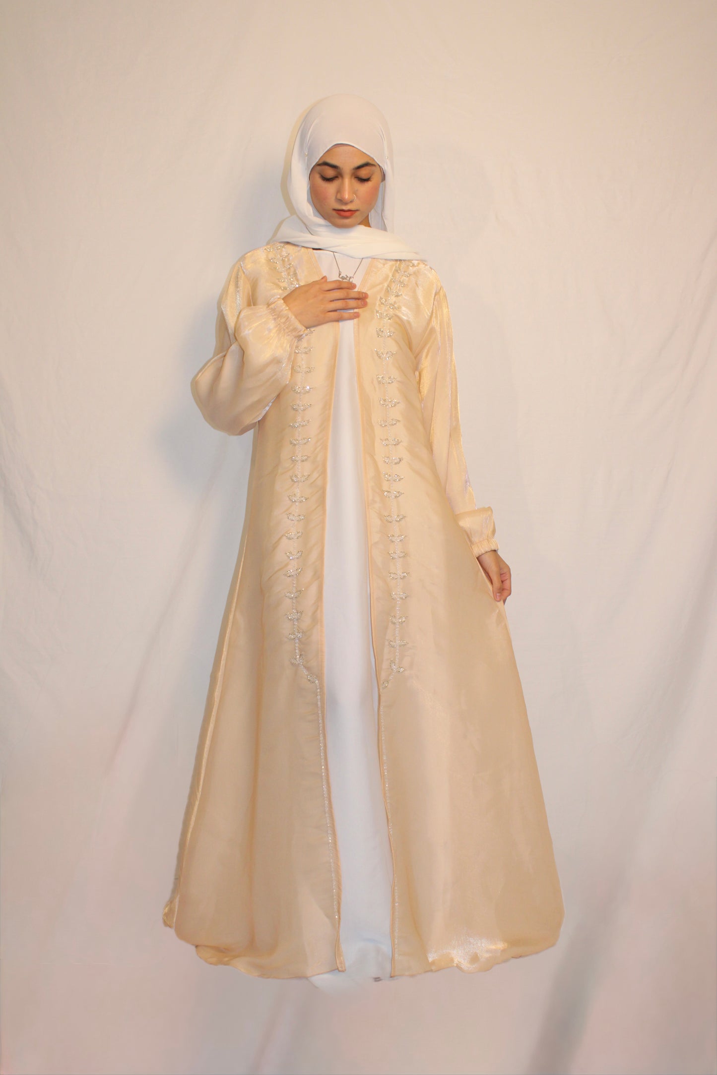 4 Piece Organza Abaya Set