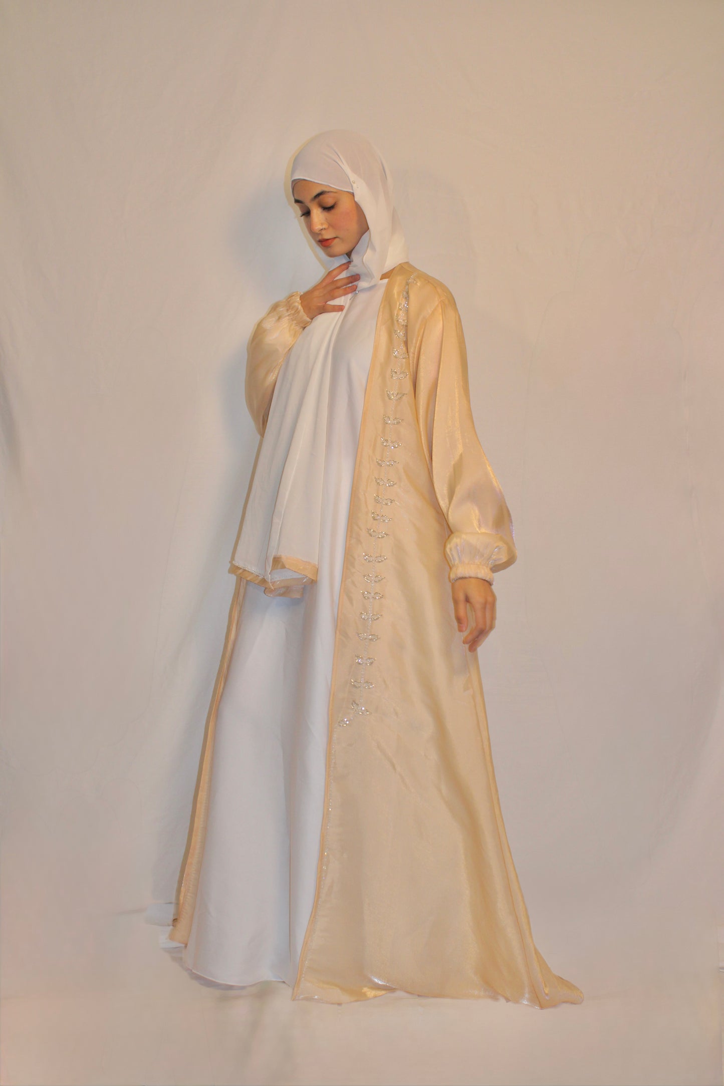 4 Piece Organza Abaya Set