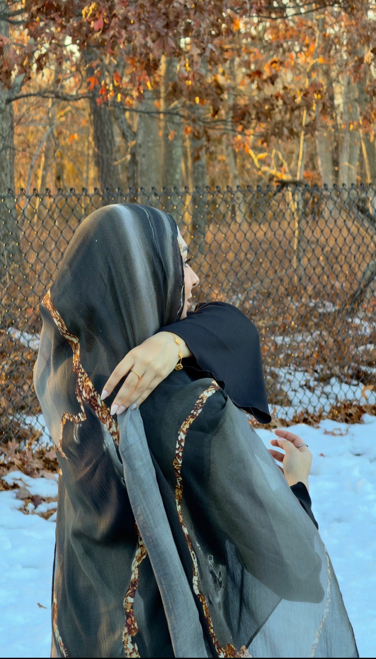 Fireside Grey Printed Modal Hijab