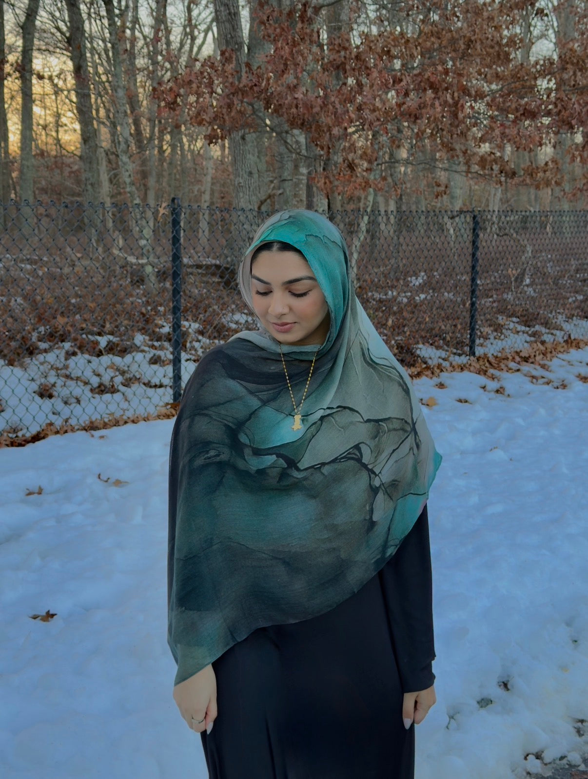 Winter Sky Printed Modal Hijab