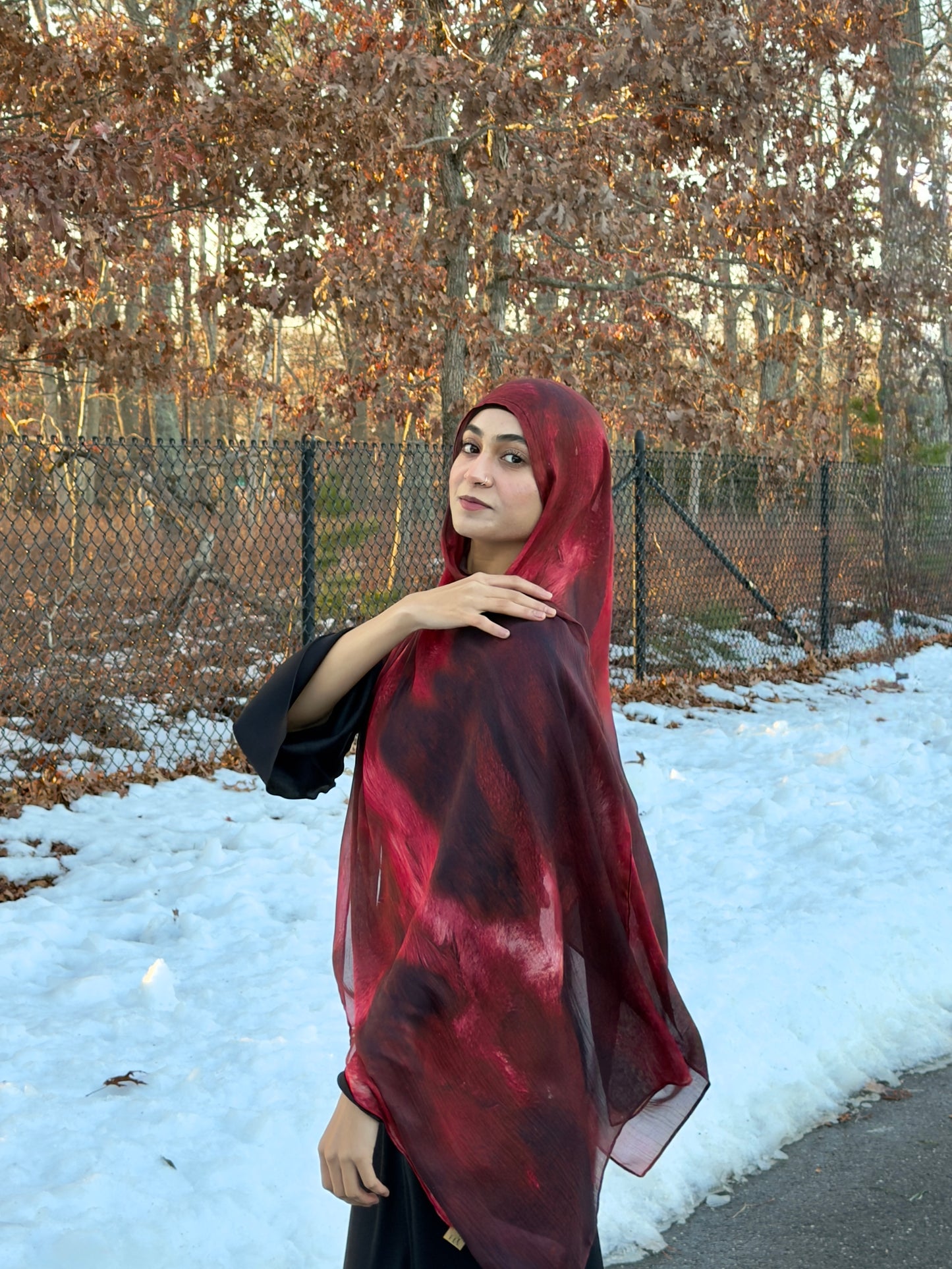 Candied Apple Printed Modal Hijab