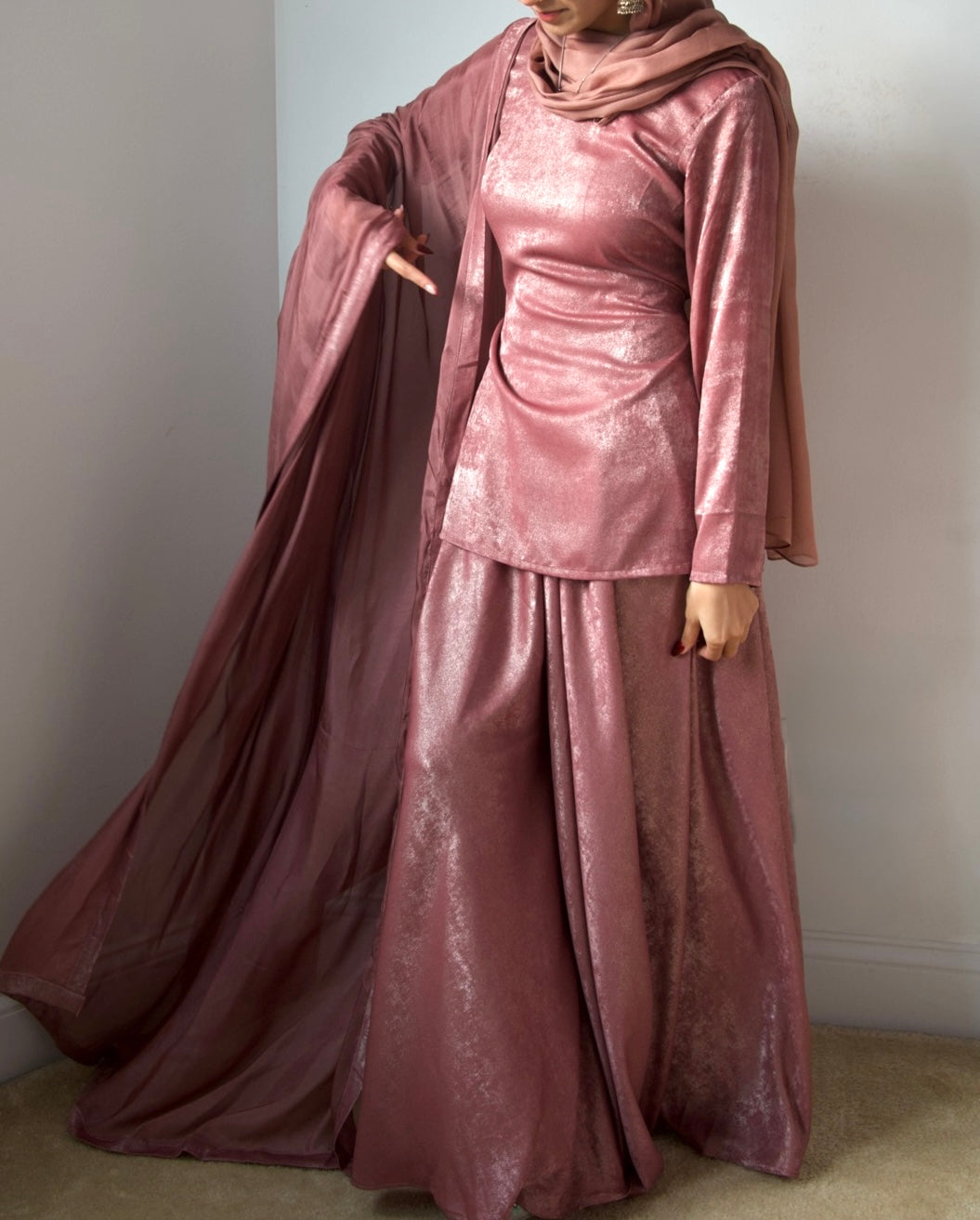 Noor Palazzo Set Dusty Rose