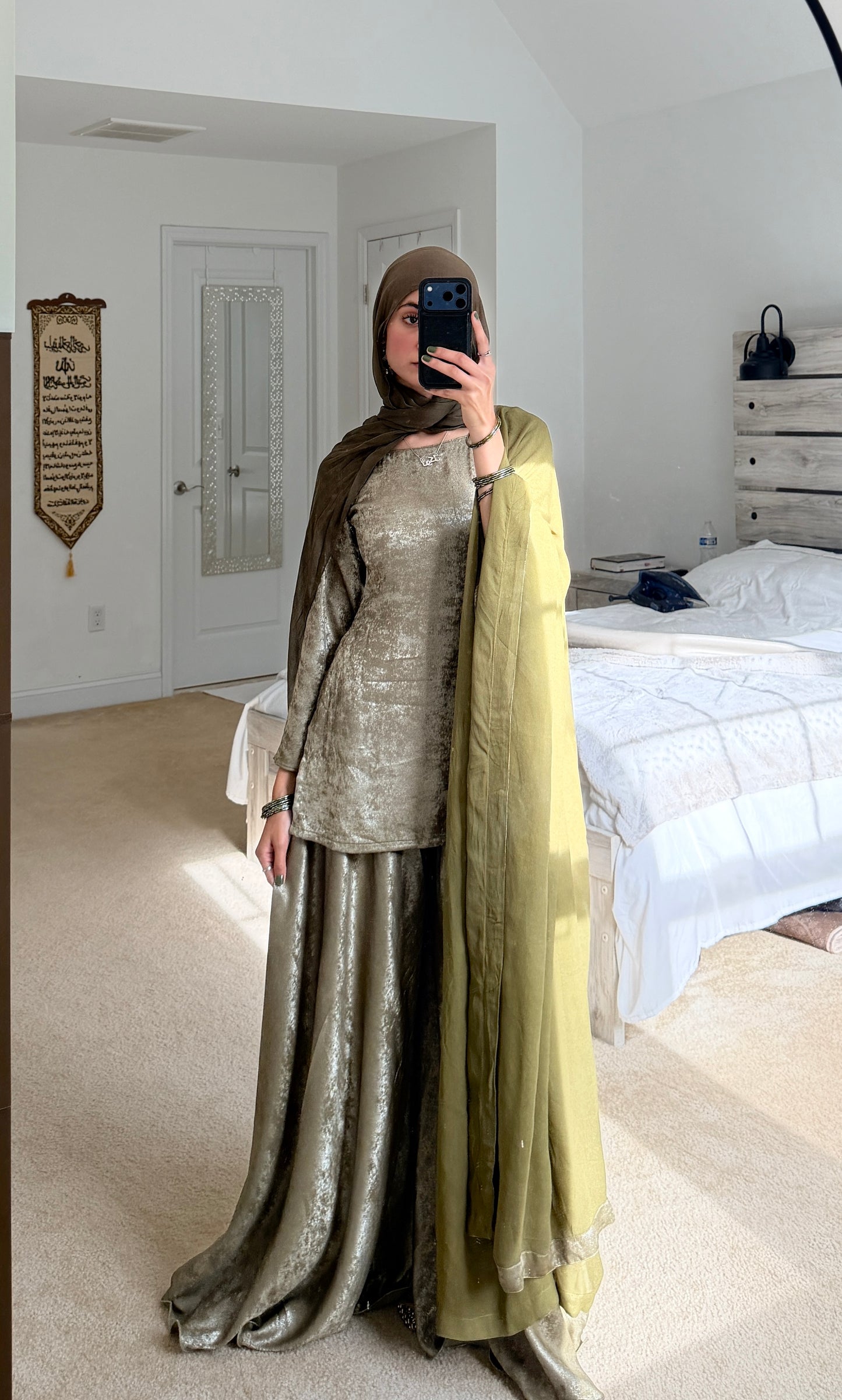 Noor Palazzo Set Sage Green