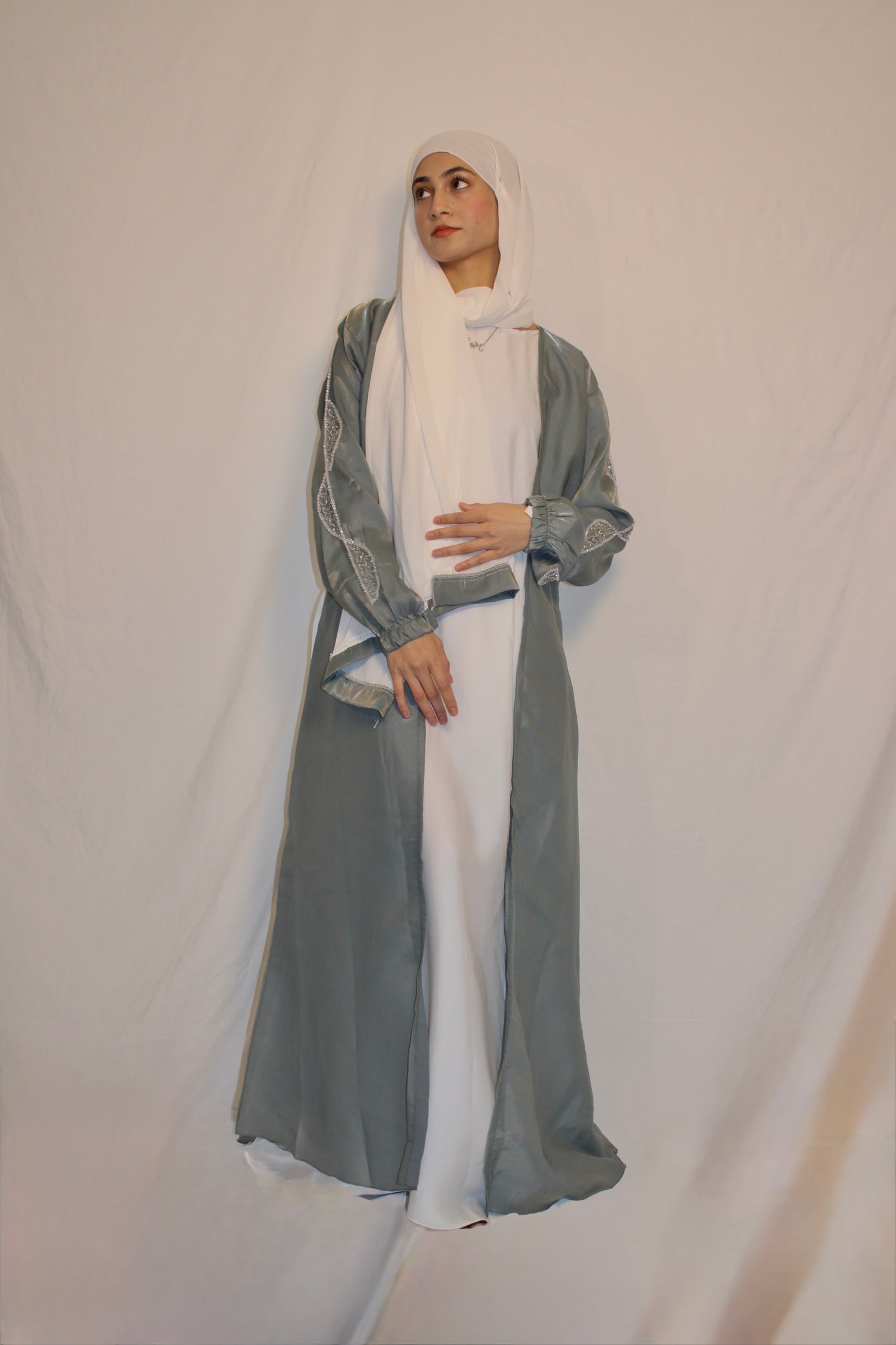 4 Piece Organza Abaya Set