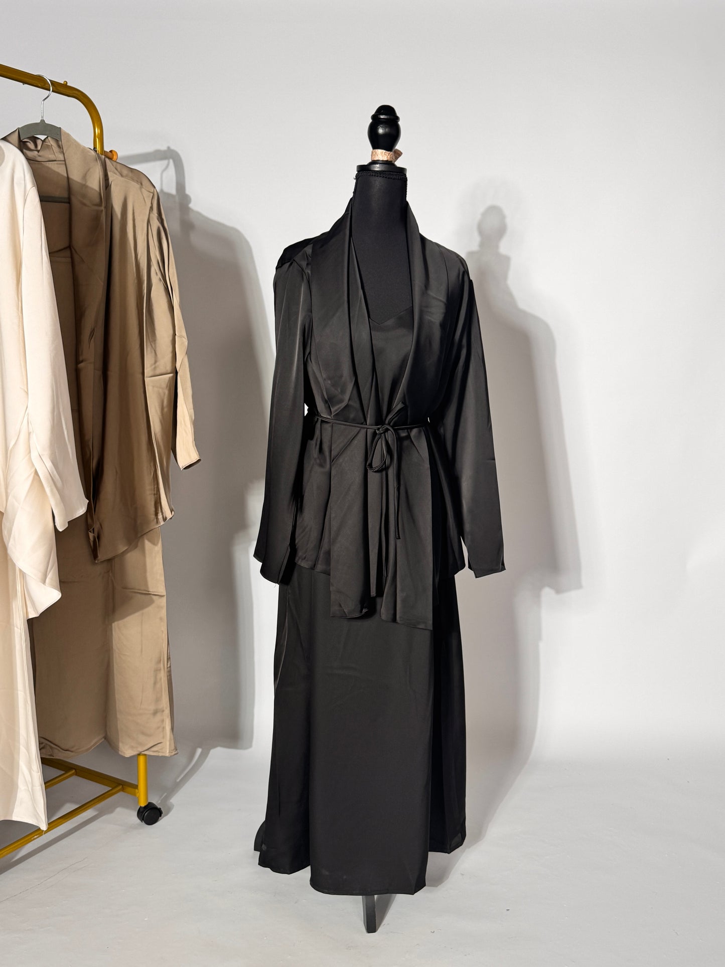 Satin Slip Dress + Satin Cardigan Set