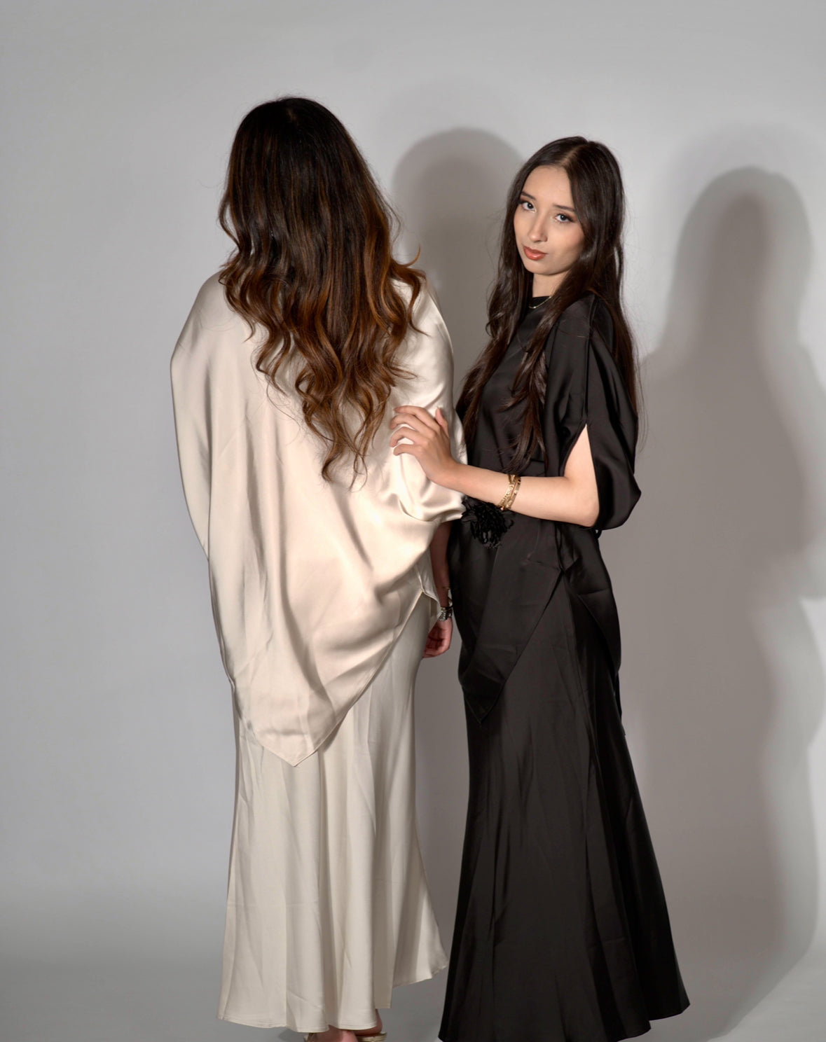 Satin Asymmetrical Skirt Set