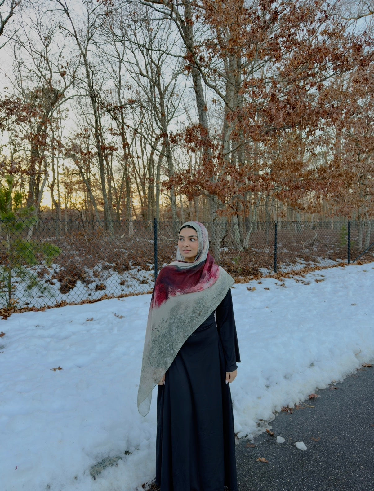 Cranberry Frost Printed Modal Hijab