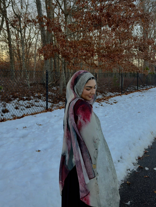 Cranberry Frost Printed Modal Hijab