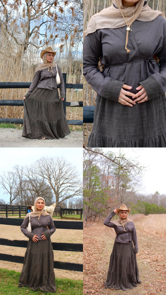 Khaki Skirt Set