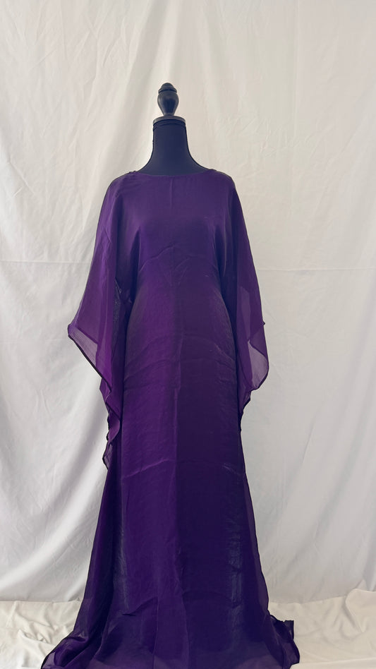 Chrome Purple Butterfly Abaya