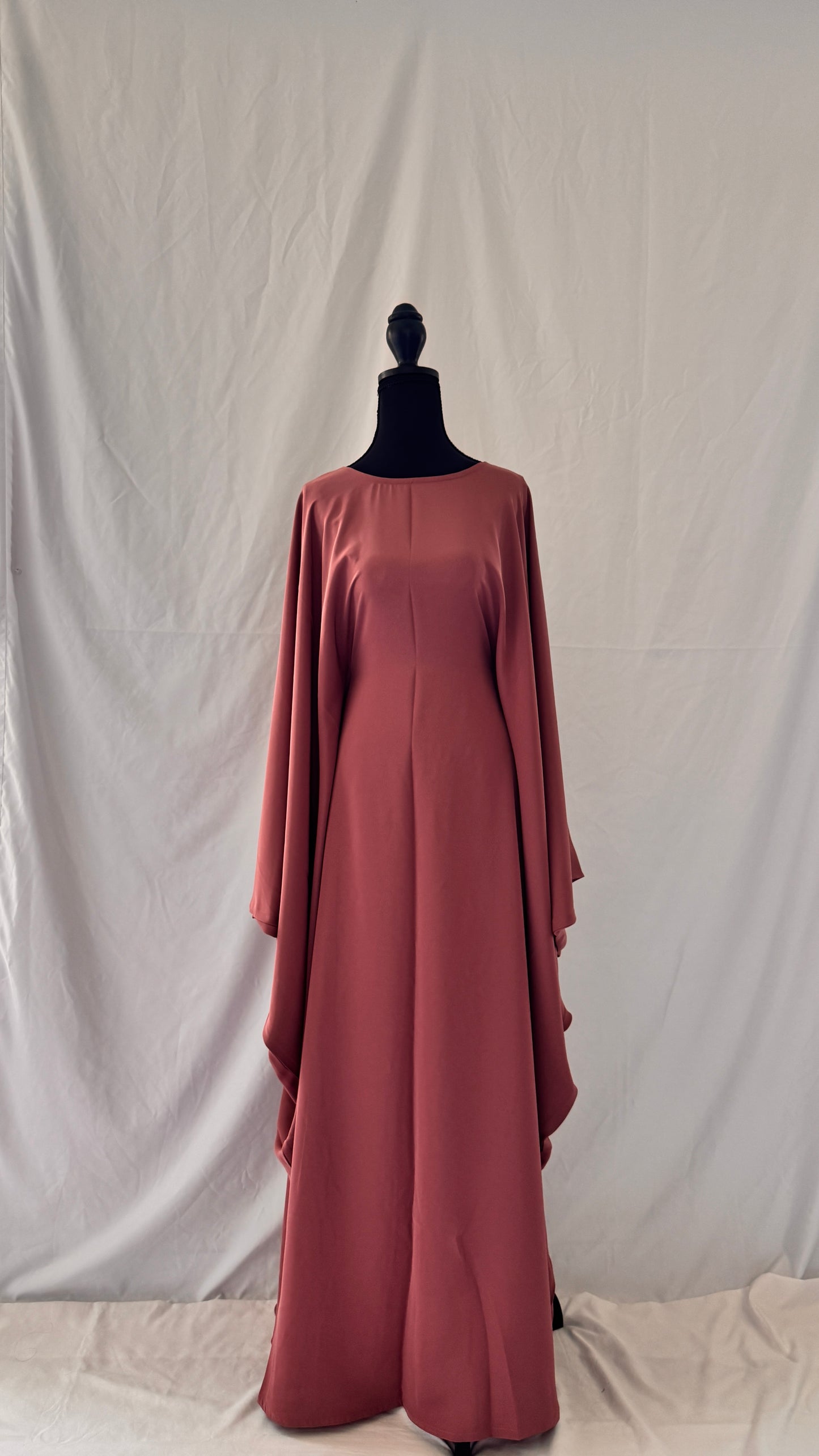 Plain Batwing Muted Plum Abaya