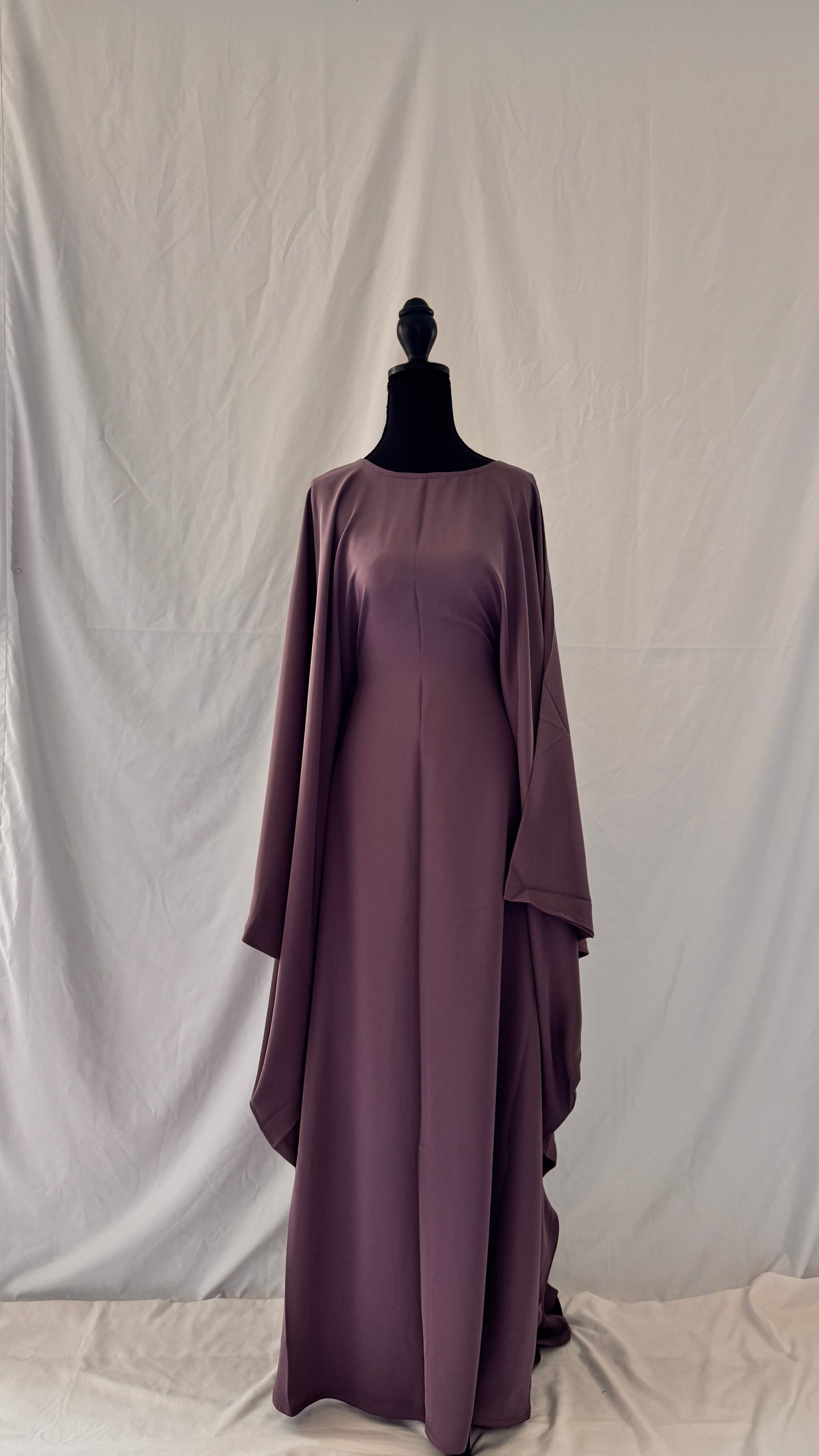 Plain Batwing Abaya Light Purple