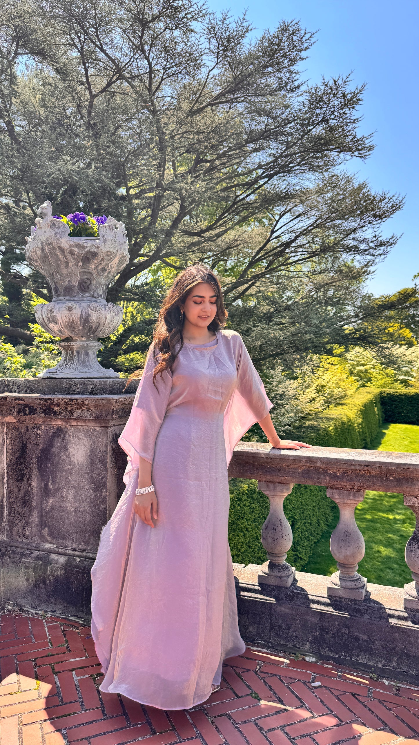 Chrome Light Purple Butterfly Abaya