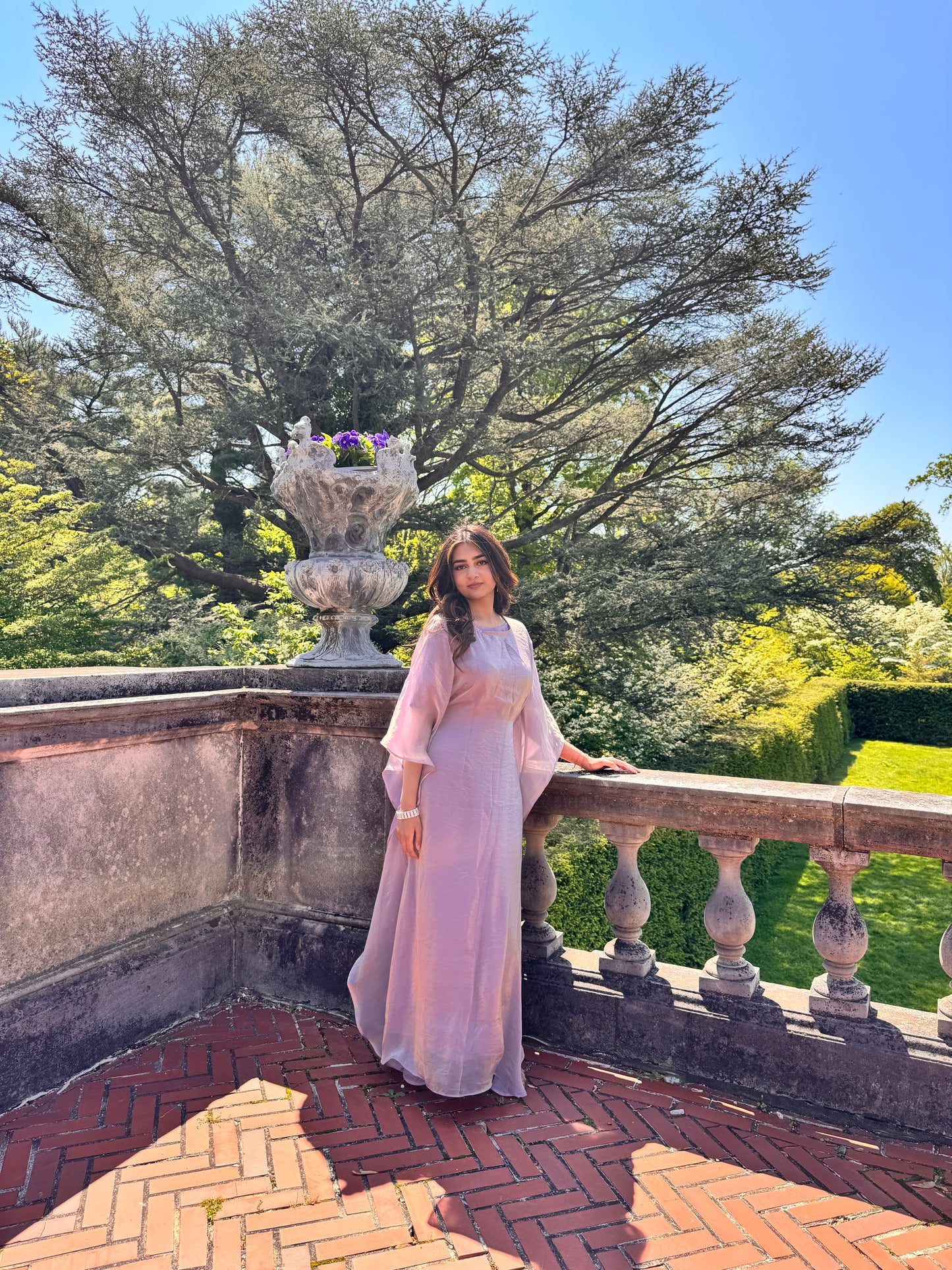 Chrome Light Purple Butterfly Abaya