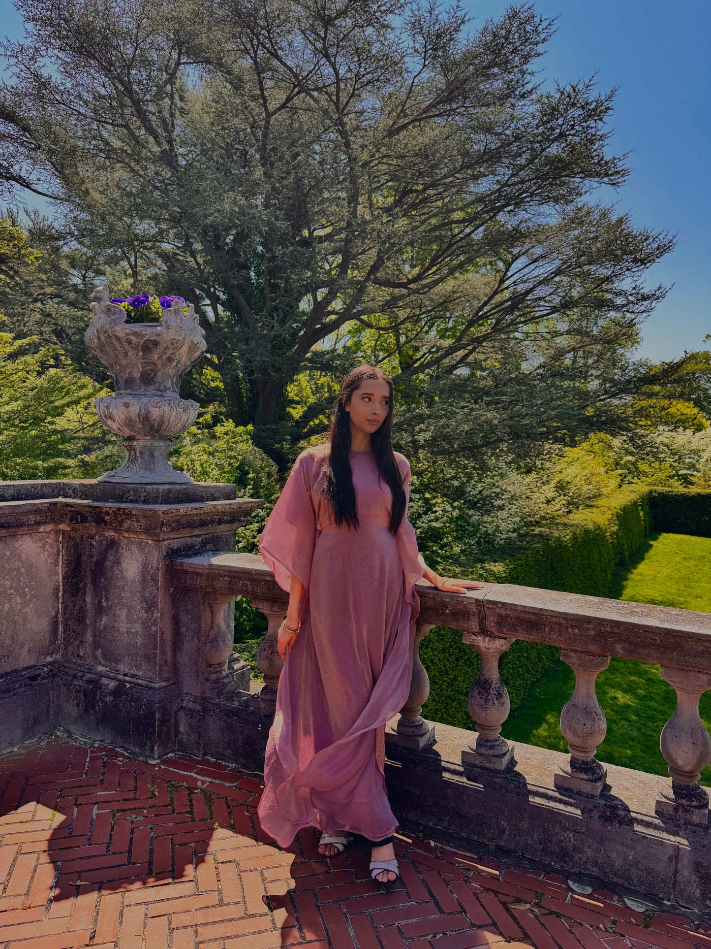 Chrome Blush Pink Butterfly Abaya